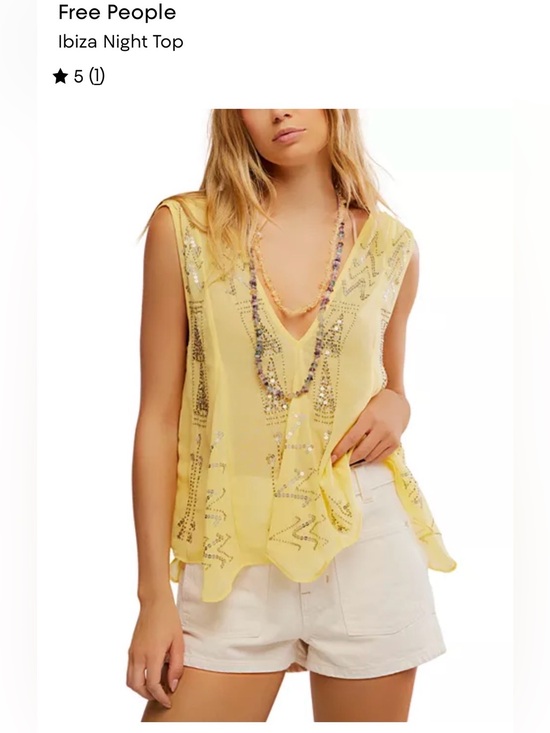 Free People Tops - Free people Ibiza Sequin V-Neck Sleeveless Top - Women